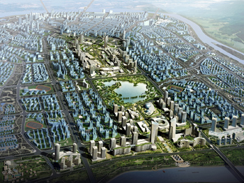 赣州市章江新区核心区详细城市设计鸟瞰图